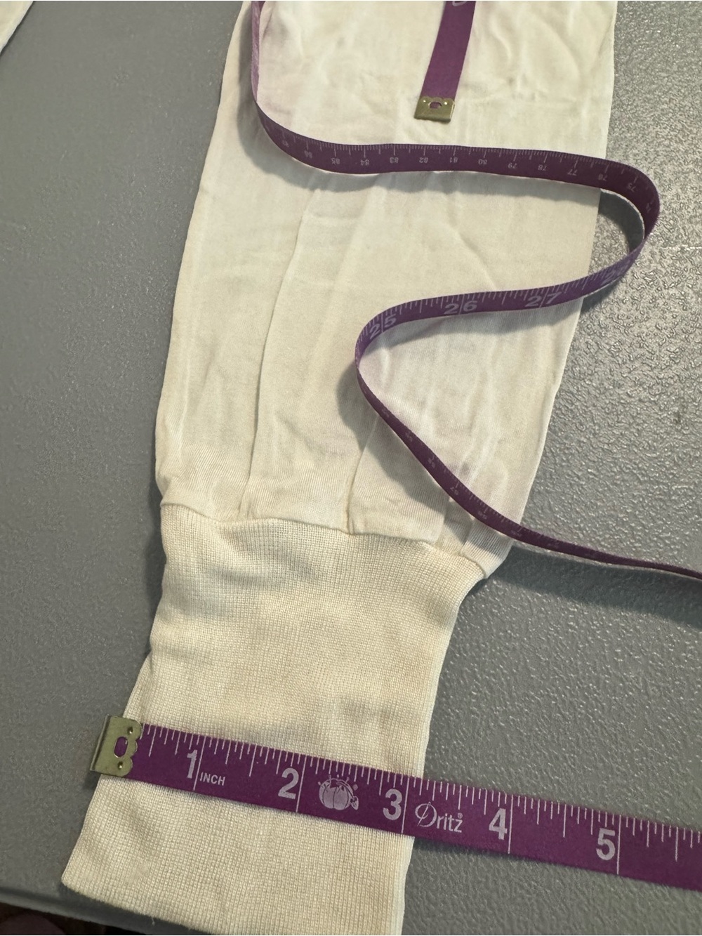 VTG Lands' End Women's Cream 100% Silk Long Johns Pajama Pants M - Picture 10 of 10